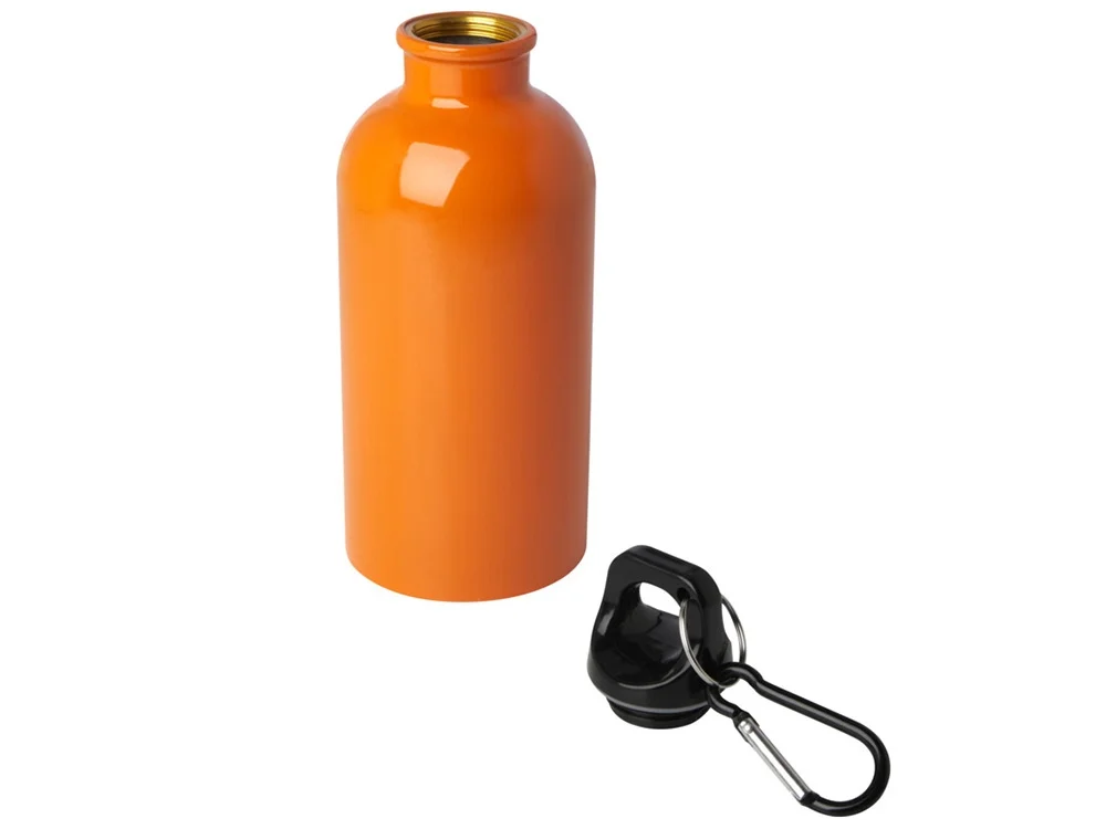 Одностенная бутылка для воды с карабином Oregon 400 мл оранжевый - фото 3