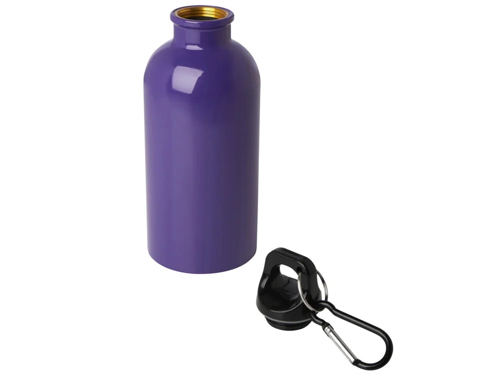 Одностенная бутылка для воды с карабином Oregon 400 мл пурпурный - фото 3