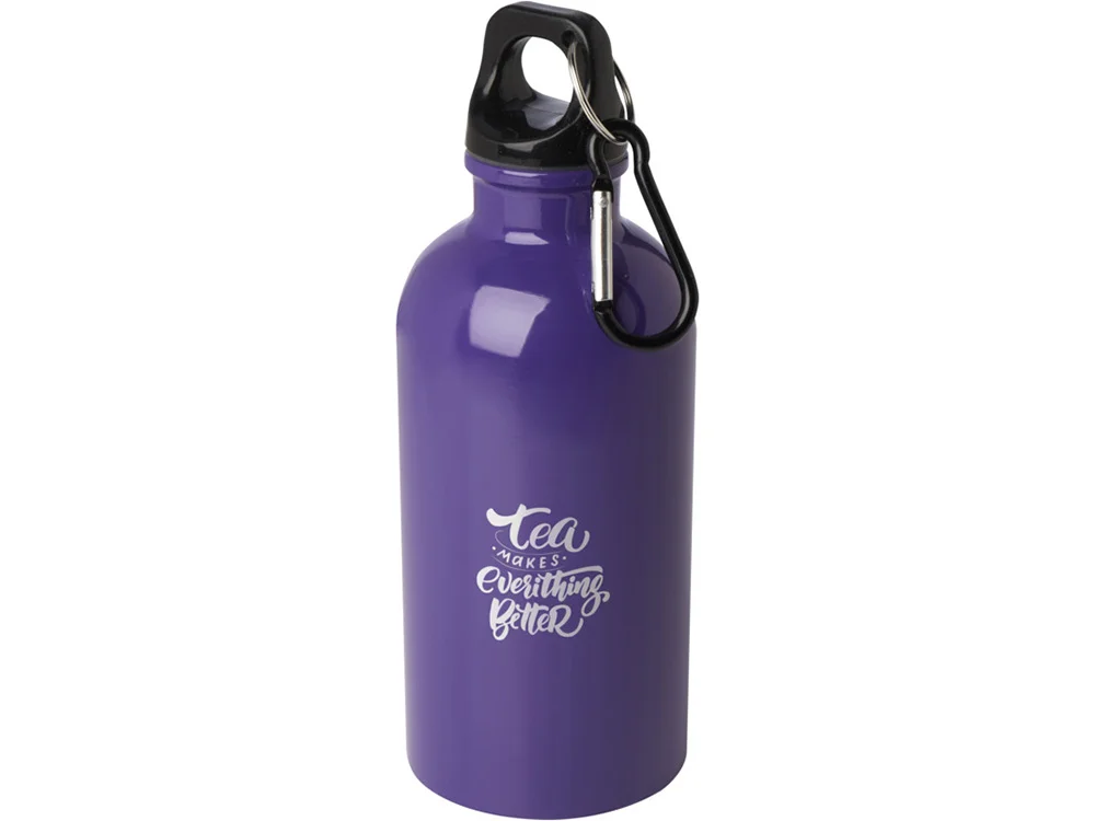 Одностенная бутылка для воды с карабином Oregon 400 мл пурпурный - фото 4