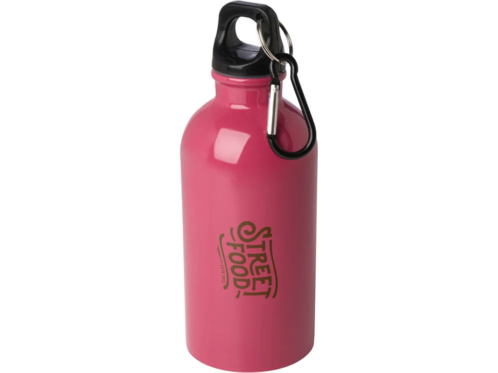 Одностенная бутылка для воды с карабином Oregon 400 мл фуксия - фото 4