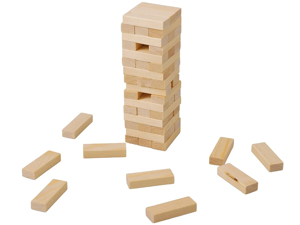 Настольная игра из дерева Башня в деревянной коробке натуральный - фото 3