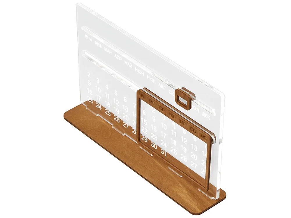 Вечный календарь из акрила Evermore прозрачный/мокко - фото 3