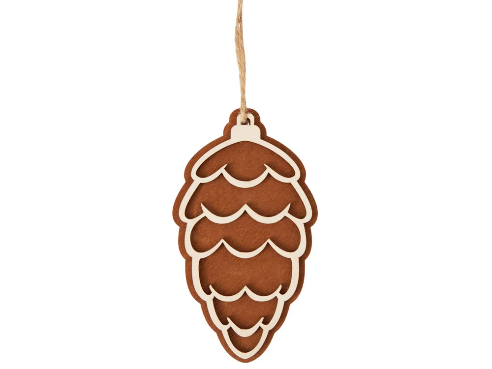Деревянная подвеска на елку Cedar коричневый - фото 2
