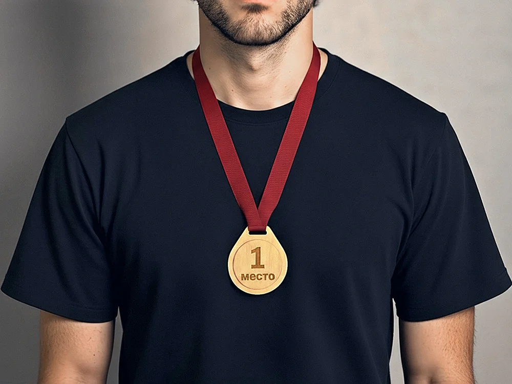 Медаль из бука Round натуральный - фото 7