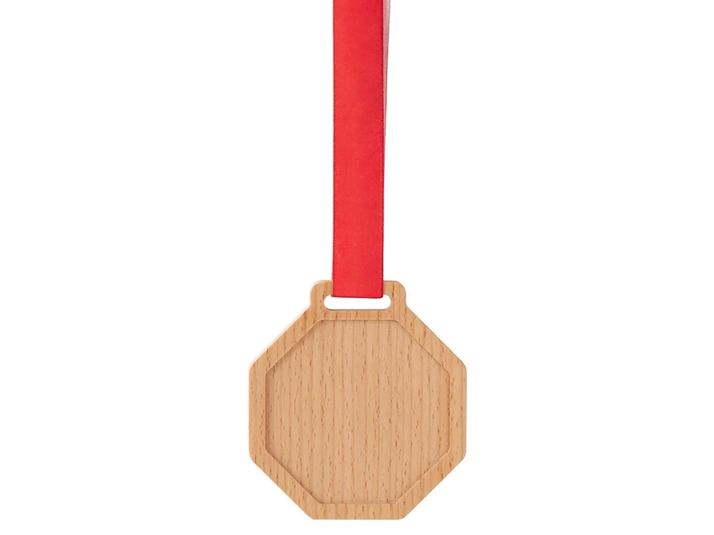 Медаль из бука «Octagon», натуральный - фото 6