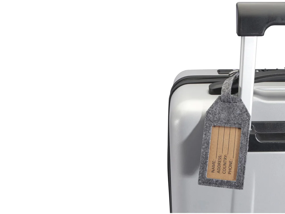 Багажная бирка из RPET-фетра «Tie», серый - фото 4