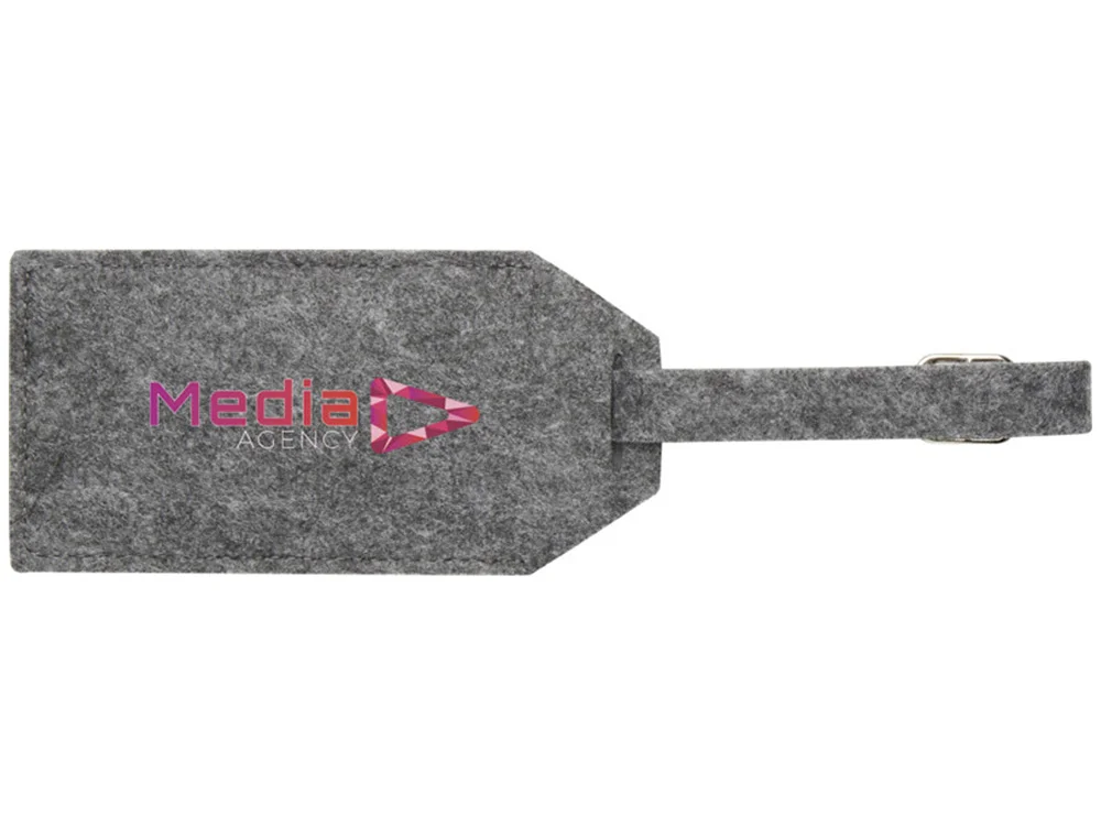 Багажная бирка из RPET-фетра «Tie», серый - фото 5