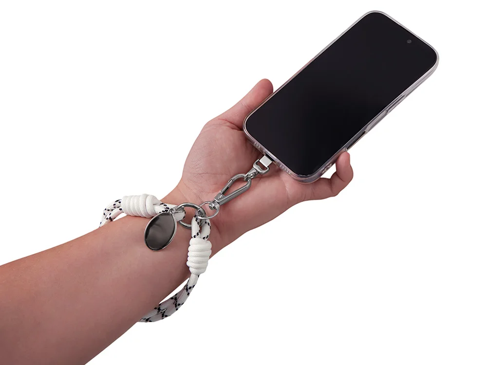 Брелок-браслет Bohemian с держателем для телефона белый/черный - фото 3