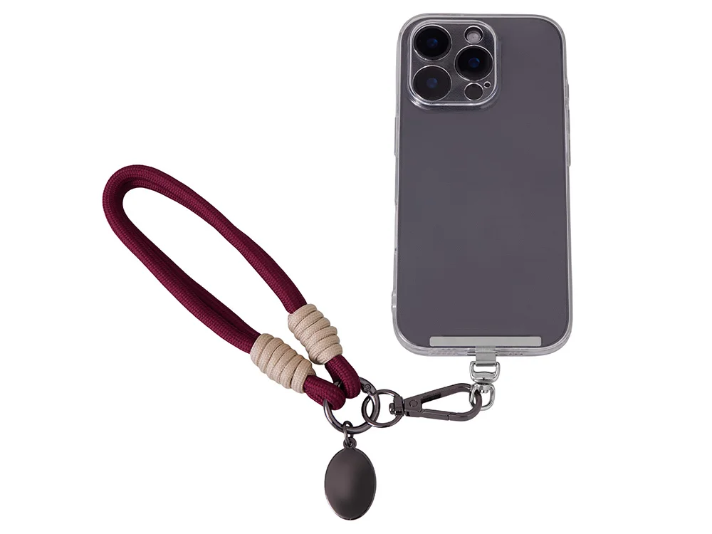 Брелок-браслет «Bohemian» с держателем для телефона, бургунди/бежевый - фото 2