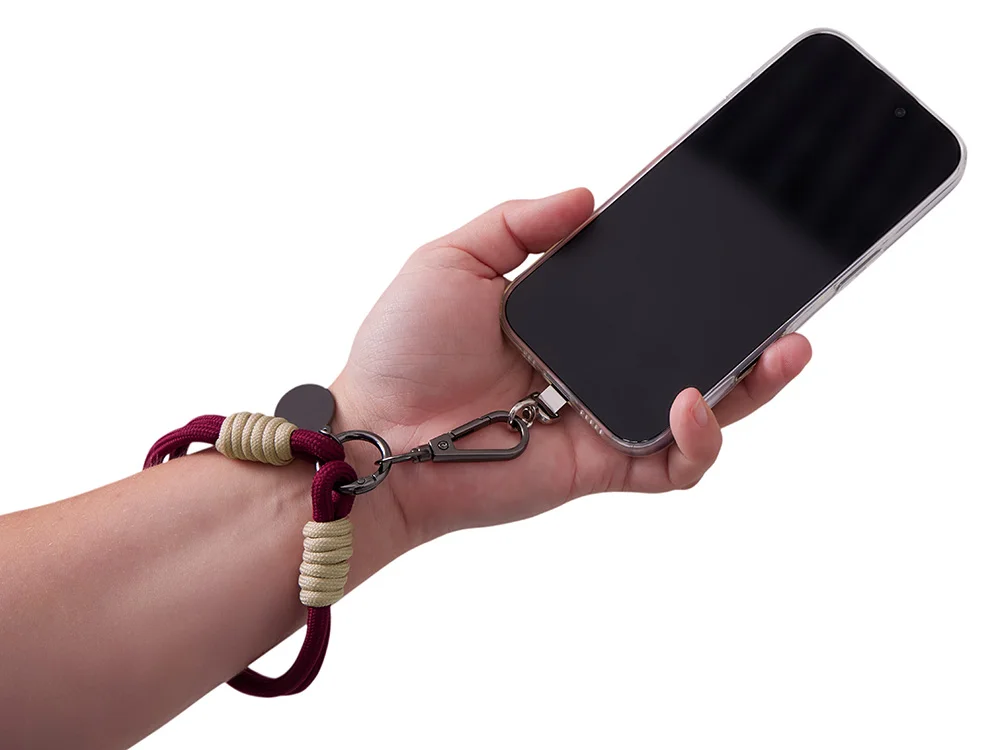 Брелок-браслет «Bohemian» с держателем для телефона, бургунди/бежевый - фото 3