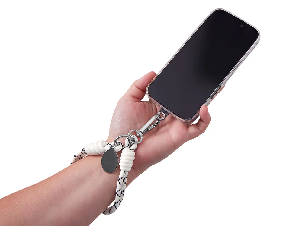 Брелок-браслет «Bohemian» с держателем для телефона, белый/черный - фото 3