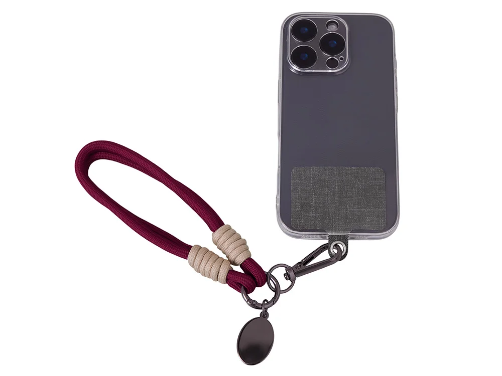 Брелок-браслет «Bohemian» с держателем для телефона, бургунди/бежевый - фото 2