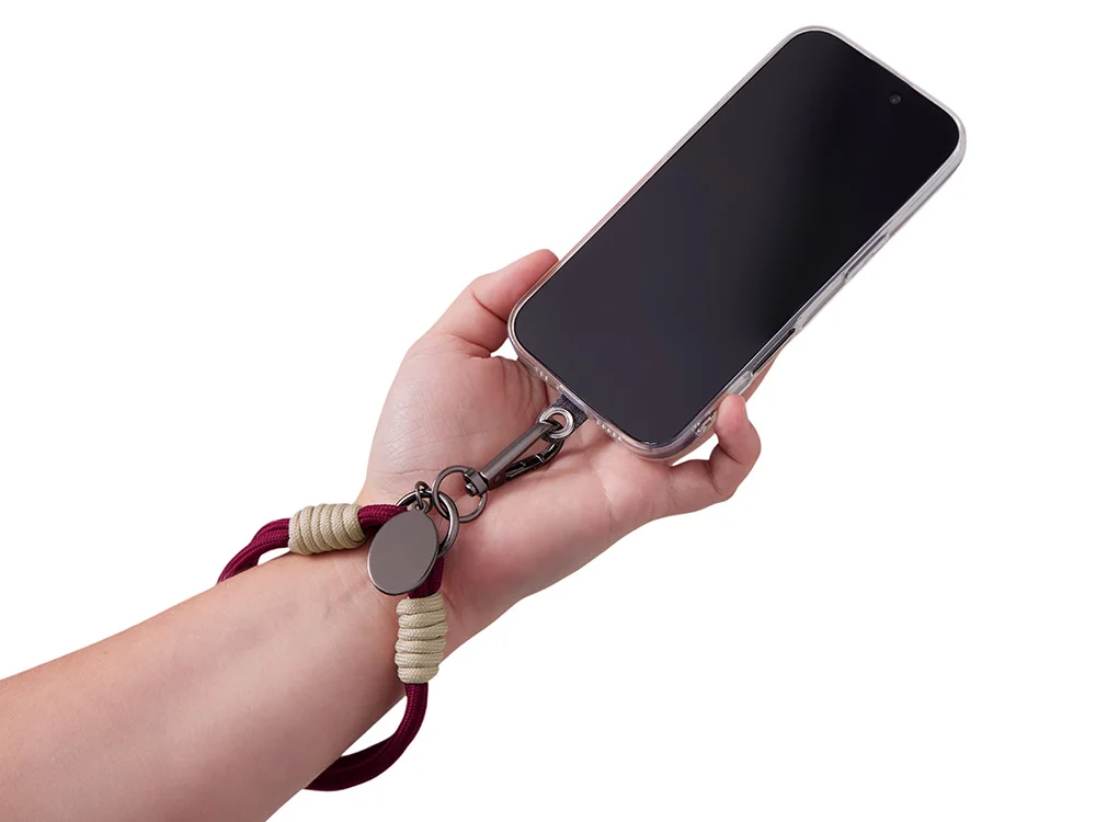 Брелок-браслет «Bohemian» с держателем для телефона, бургунди/бежевый - фото 3