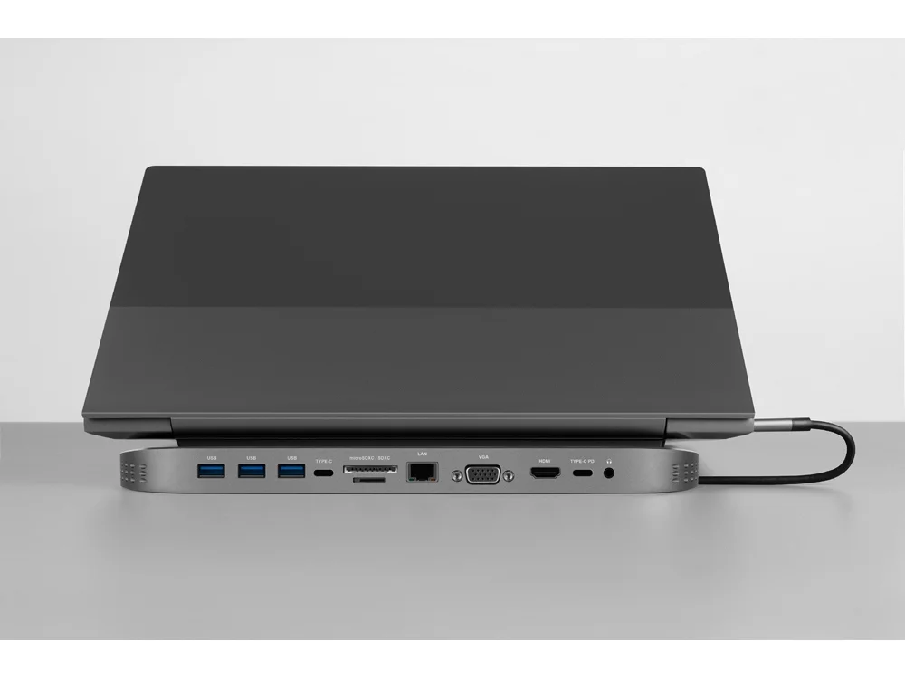Хаб USB Type-C 3.0 Falcon черный - фото 12