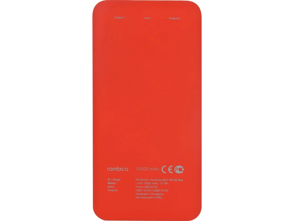 Внешний аккумулятор NEO PB100 soft touch 10000 mAh красный - фото 4