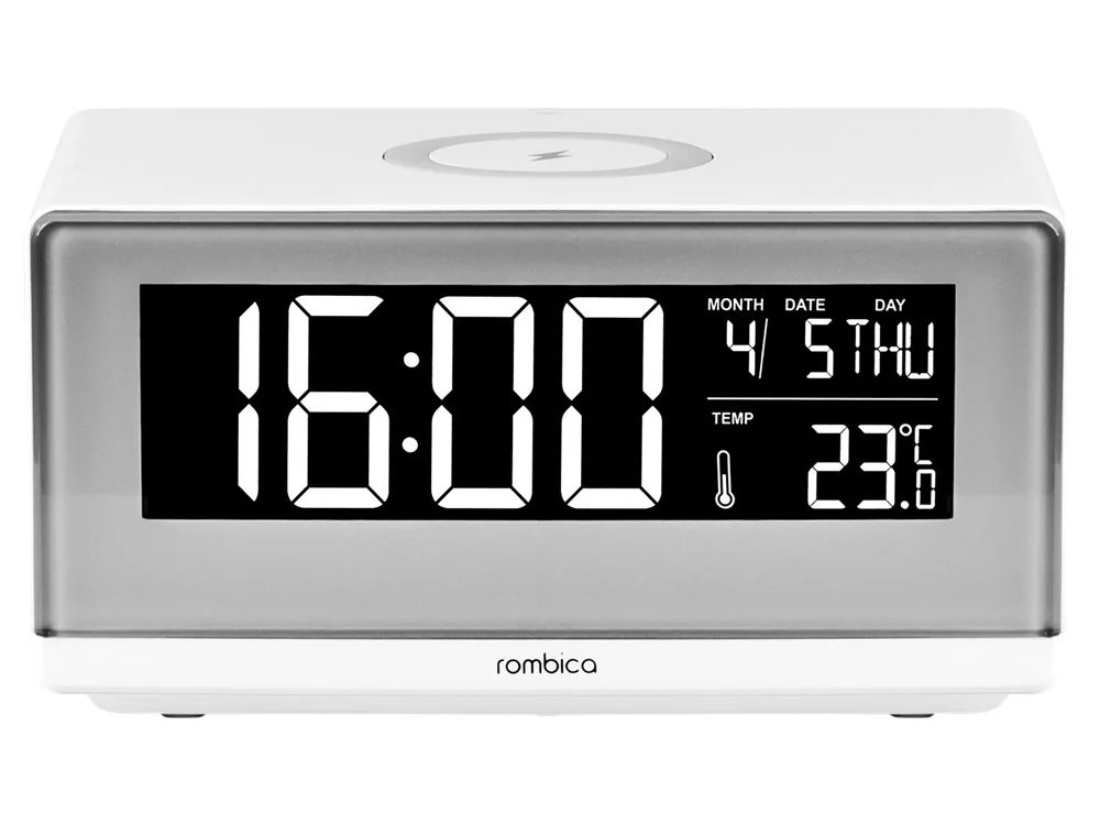 Часы с беспроводным зарядным устройством «Timebox 2», белый - фото 2