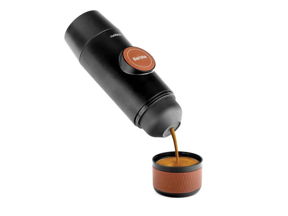 Портативная кофемашина Barista c быстрой зарядкой с логотипом Rombica черный 80 мл - фото 2