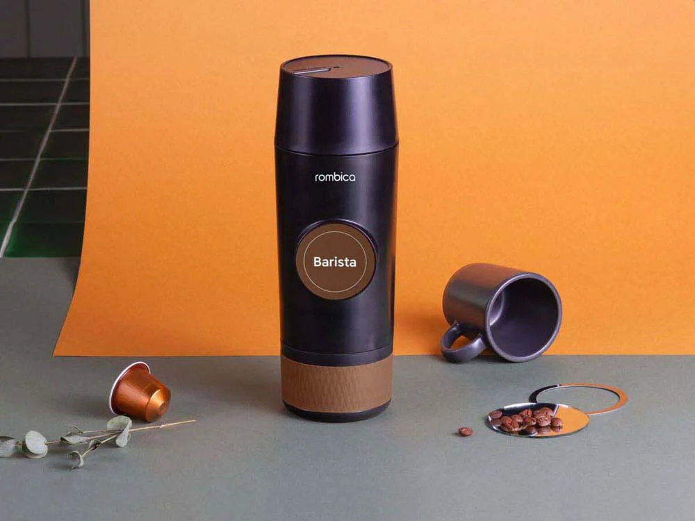 Портативная кофемашина Barista c быстрой зарядкой с логотипом Rombica черный 80 мл - фото 8
