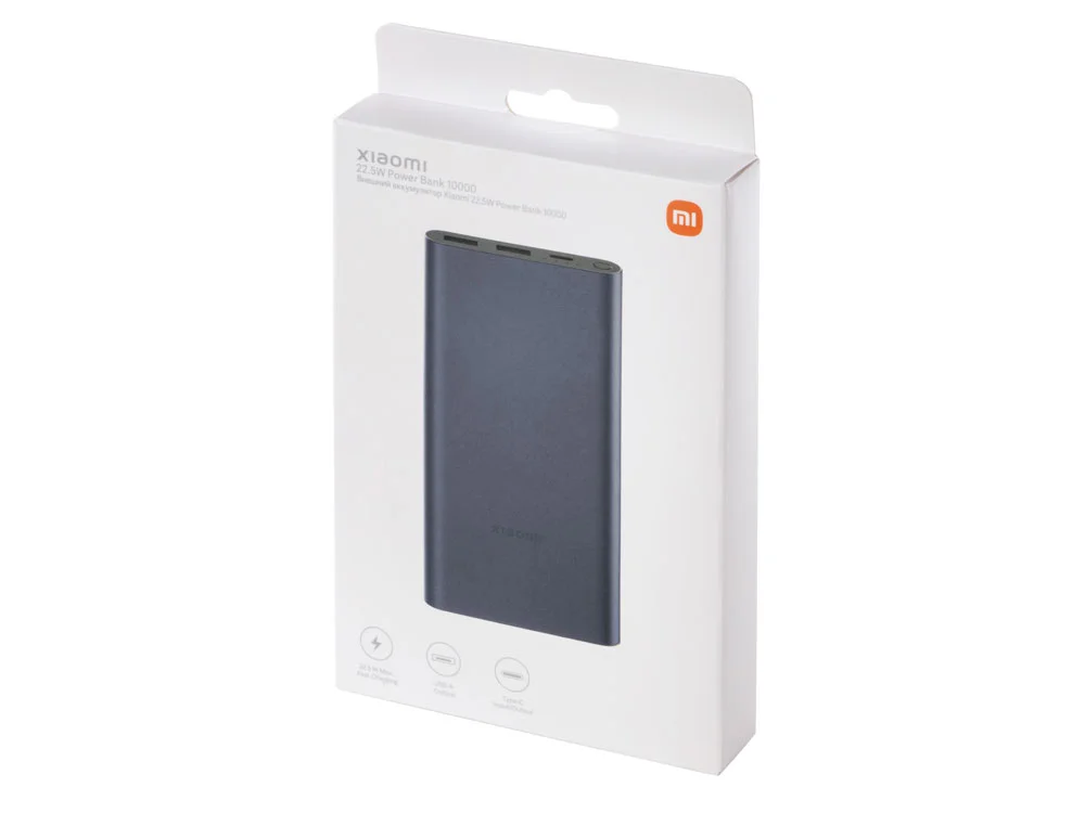 Внешний аккумулятор 22.5W Power Bank с быстрой зарядкой QC/PD 10000 mAh синий черный - фото 12