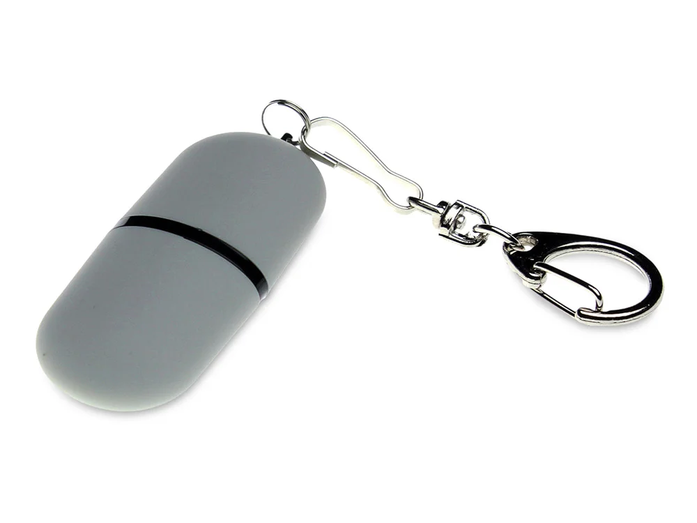 USB 2.0- флешка Goutte Soft-touch на 4 Гб каплевидной формы серый 4Gb - фото 1
