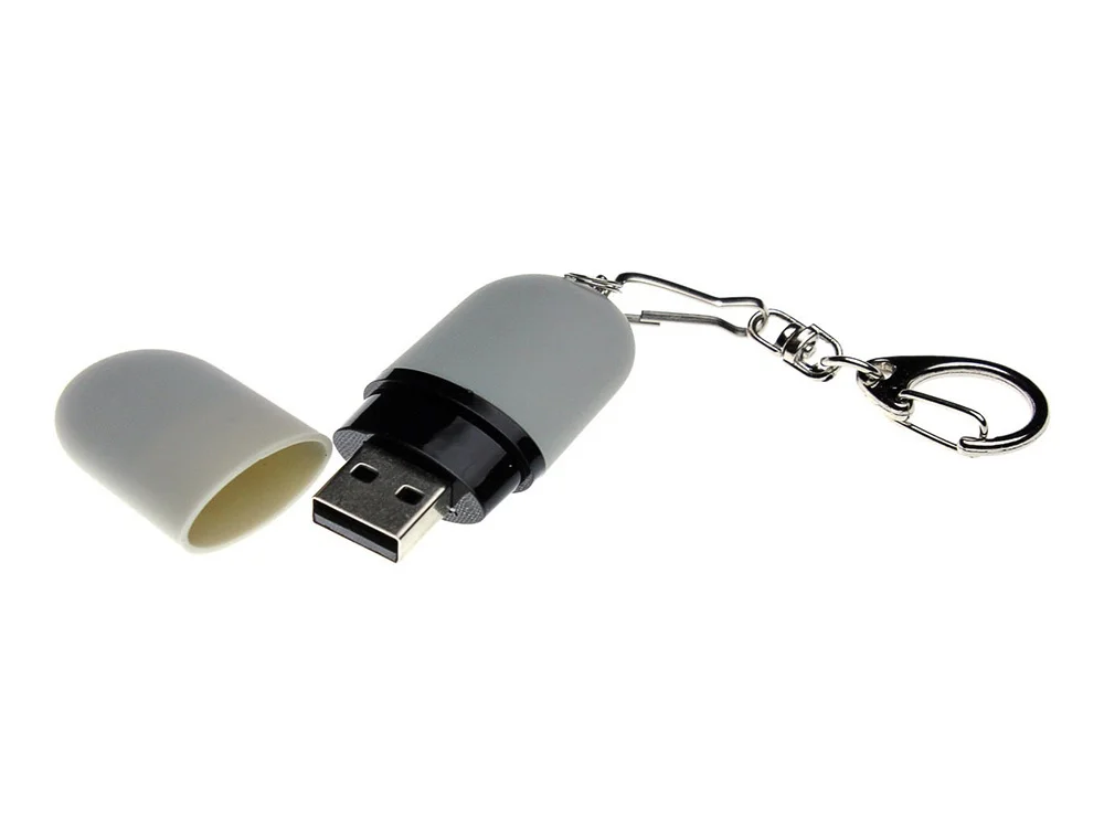 USB 2.0- флешка Goutte Soft-touch на 4 Гб каплевидной формы серый 4Gb - фото 2