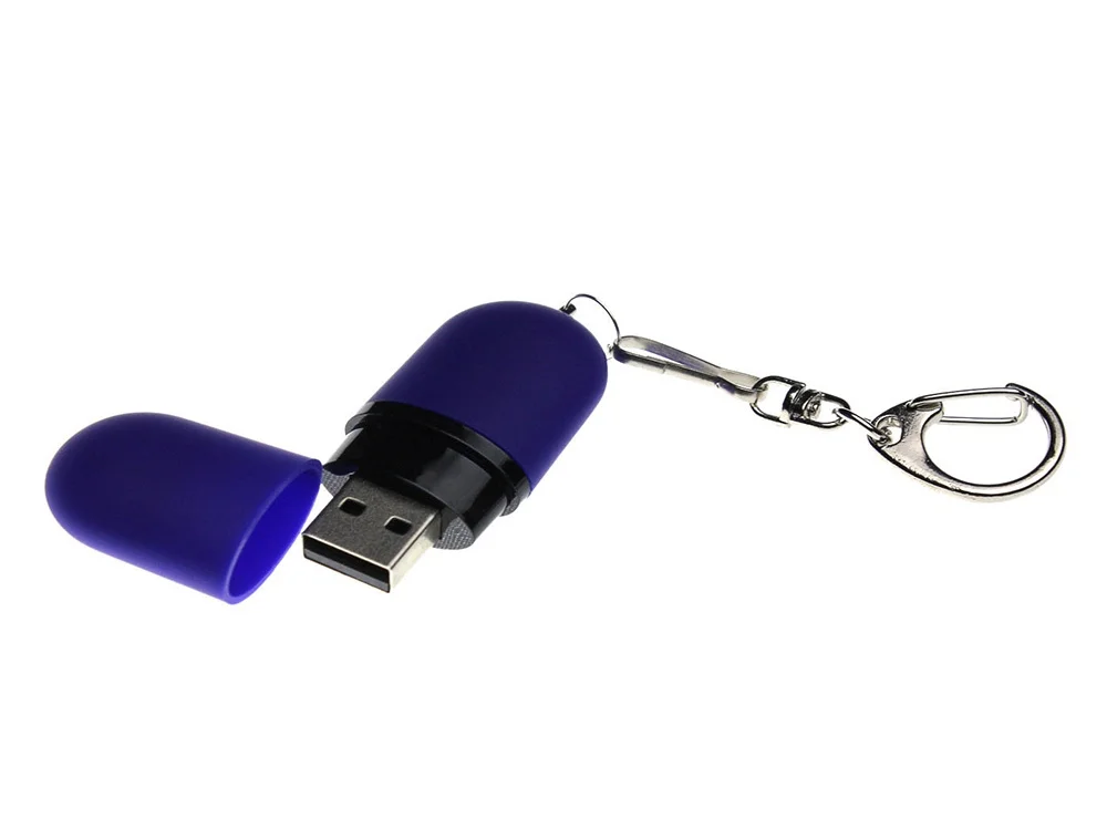 USB 3.0- флешка Goutte Soft-touch на 128 Гб каплевидной формы синий 128Gb - фото 2