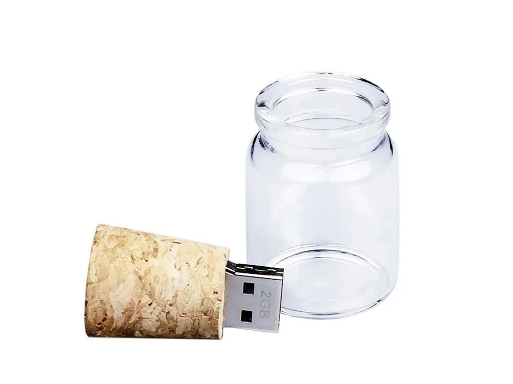 USB 3.0-флешка на 64 Гб в виде пробки в бутылочке натуральный прозрачный 64Gb - фото 2