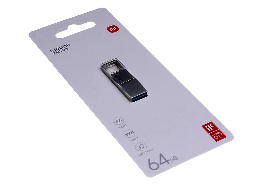 USB 3.0-флешка на 64 Гб с разъемами USB-A и Type-C серебристый 64Gb - фото 9