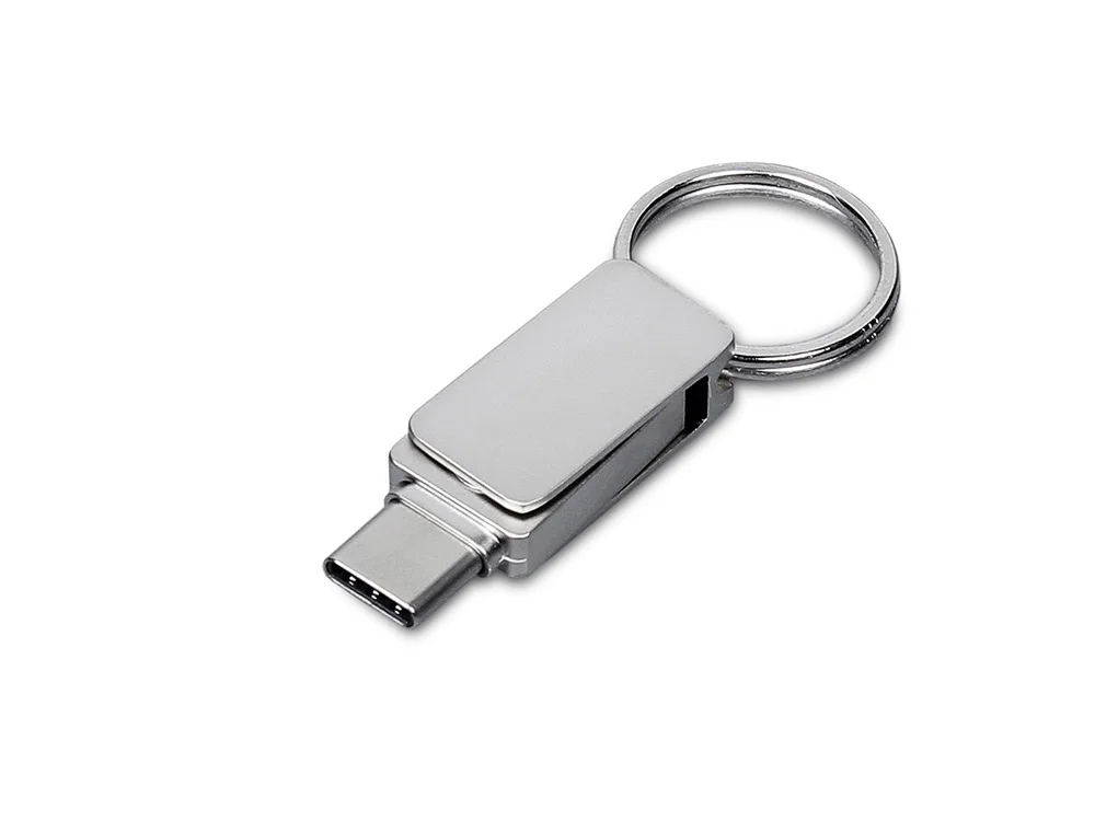 USB 3.0- флешка Mercury на 256 Гб с поворотным механизмом и дополнительным разъемом Type-C серебристый 256Gb - фото 1