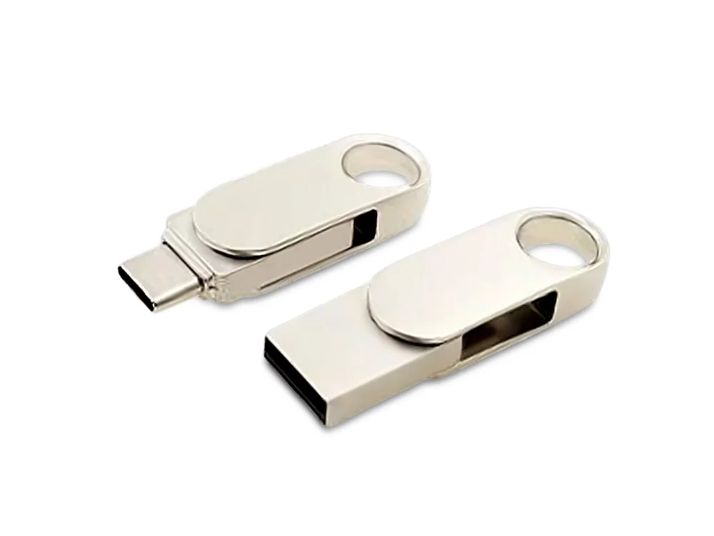 USB 2.0- флешка Uranium с поворотным механизмом и дополнительным разъемом Type-C - фото 1