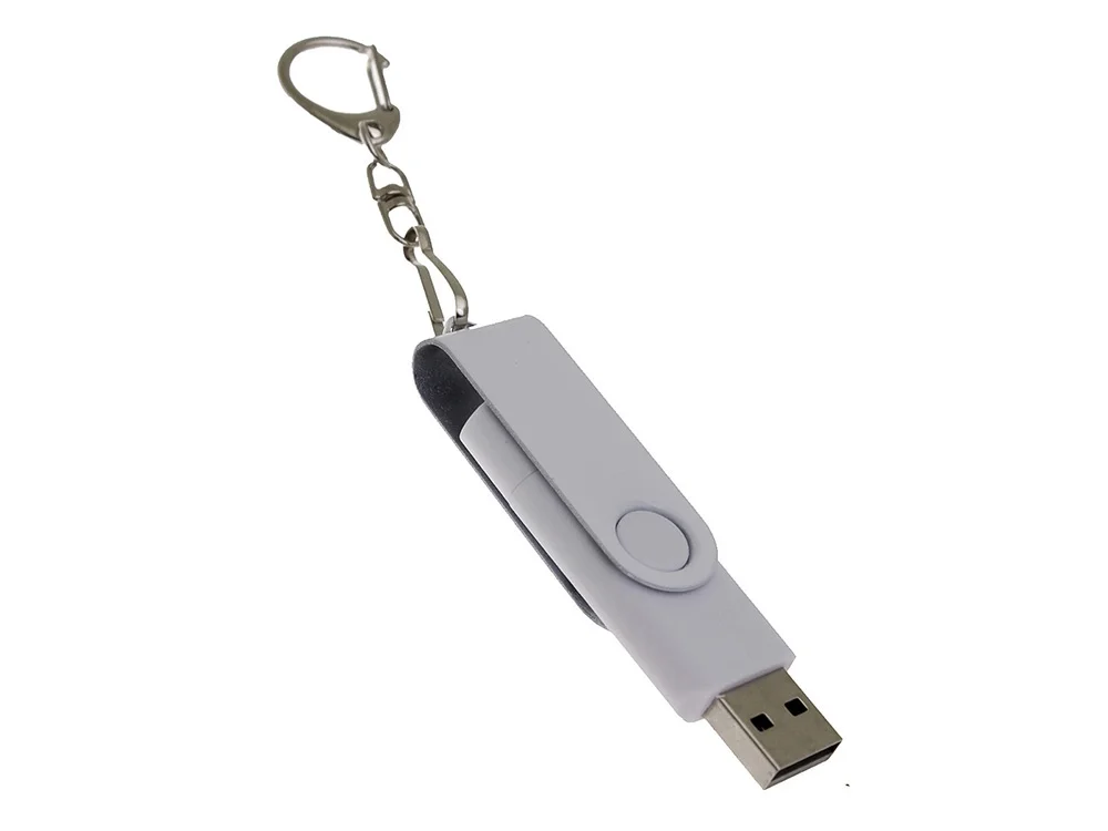 USB 3.0- флешка на 16 Гб с поворотным механизмом и дополнительным разъемом Type-C белый 16Gb - фото 3