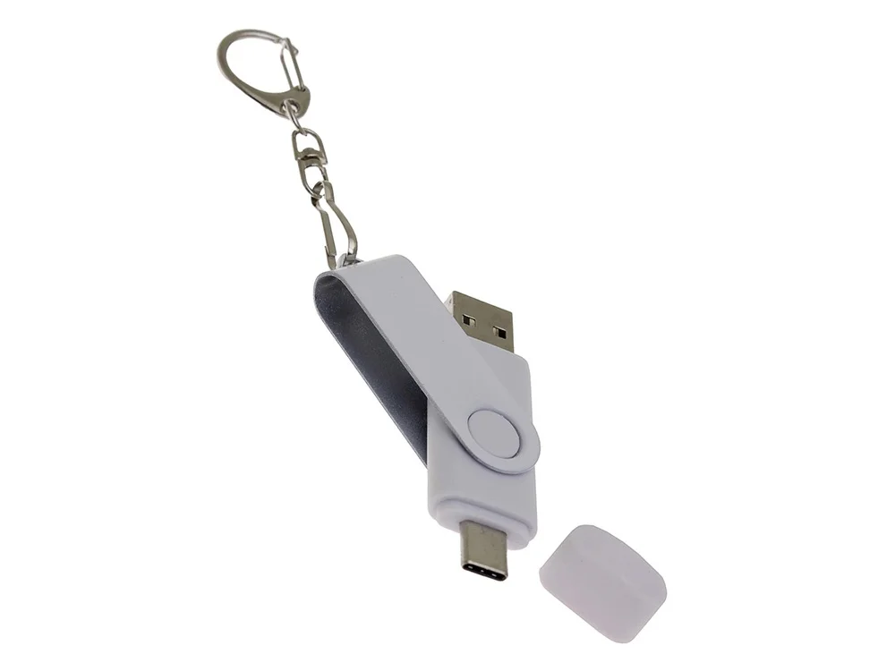 USB 3.0- флешка на 16 Гб с поворотным механизмом и дополнительным разъемом Type-C белый 16Gb - фото 4