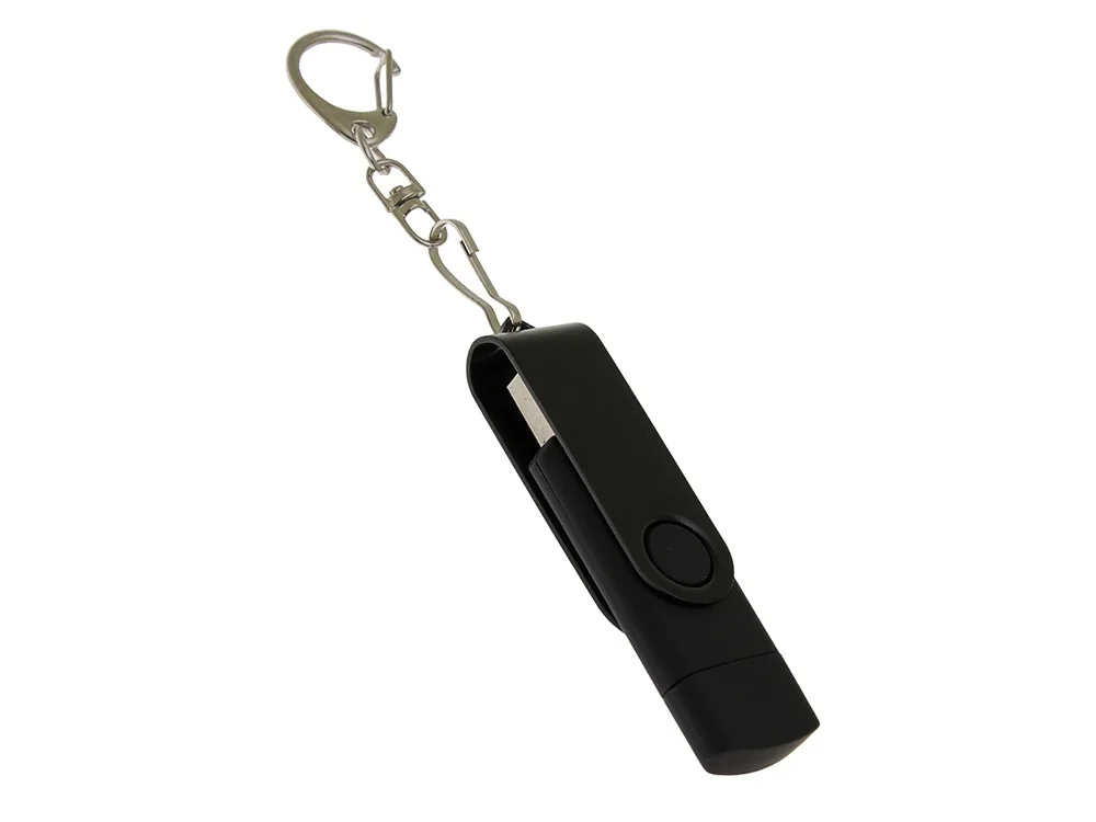 USB 3.0- флешка с поворотным механизмом и дополнительным разъемом Type-C - фото 1