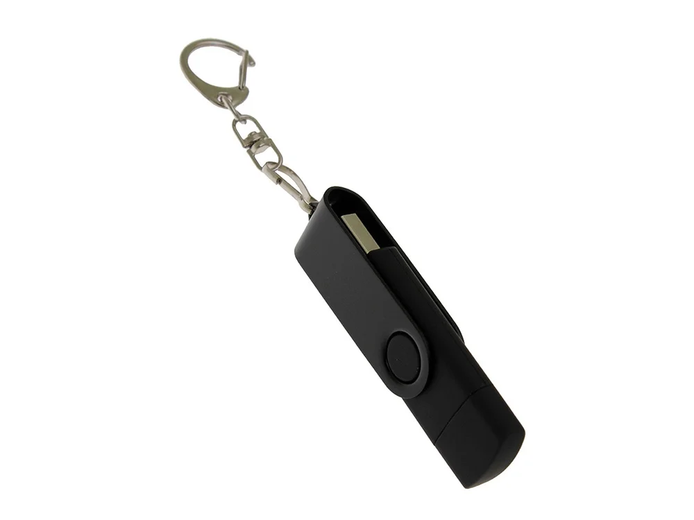 USB 3.0- флешка на 16 Гб с поворотным механизмом и дополнительным разъемом Type-C черный 16Gb - фото 2