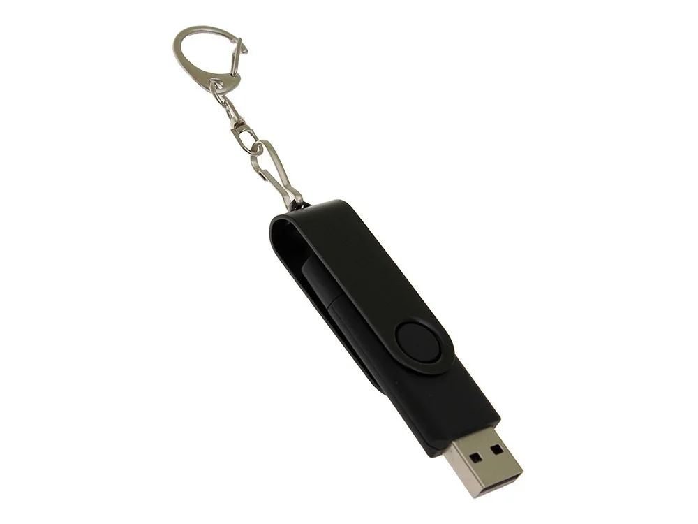 USB 3.0- флешка на 16 Гб с поворотным механизмом и дополнительным разъемом Type-C черный 16Gb - фото 3