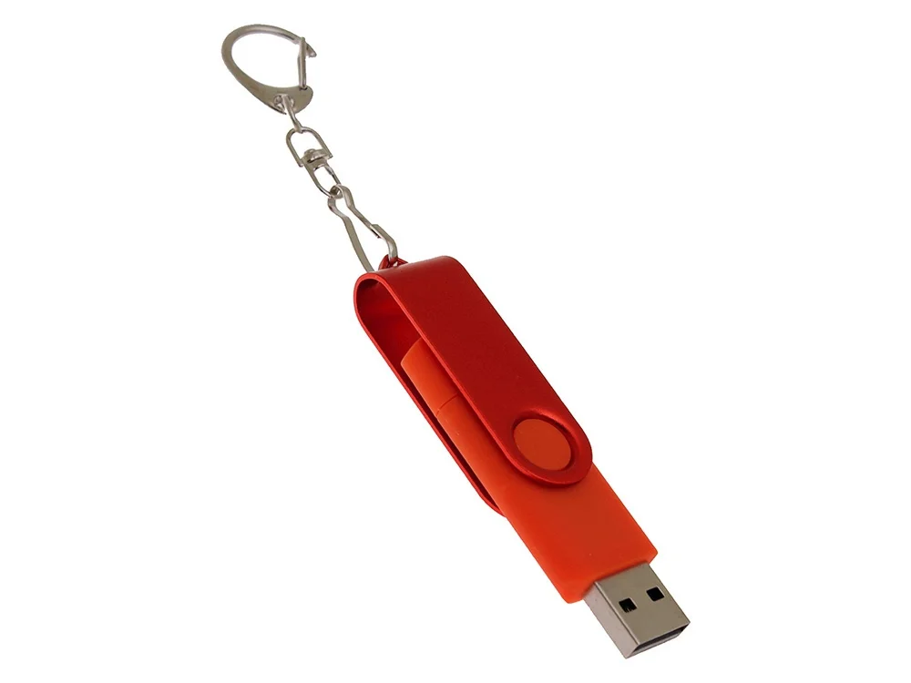 USB 3.0- флешка на 256 Гб с поворотным механизмом и дополнительным разъемом Type-C красный 256Gb - фото 3