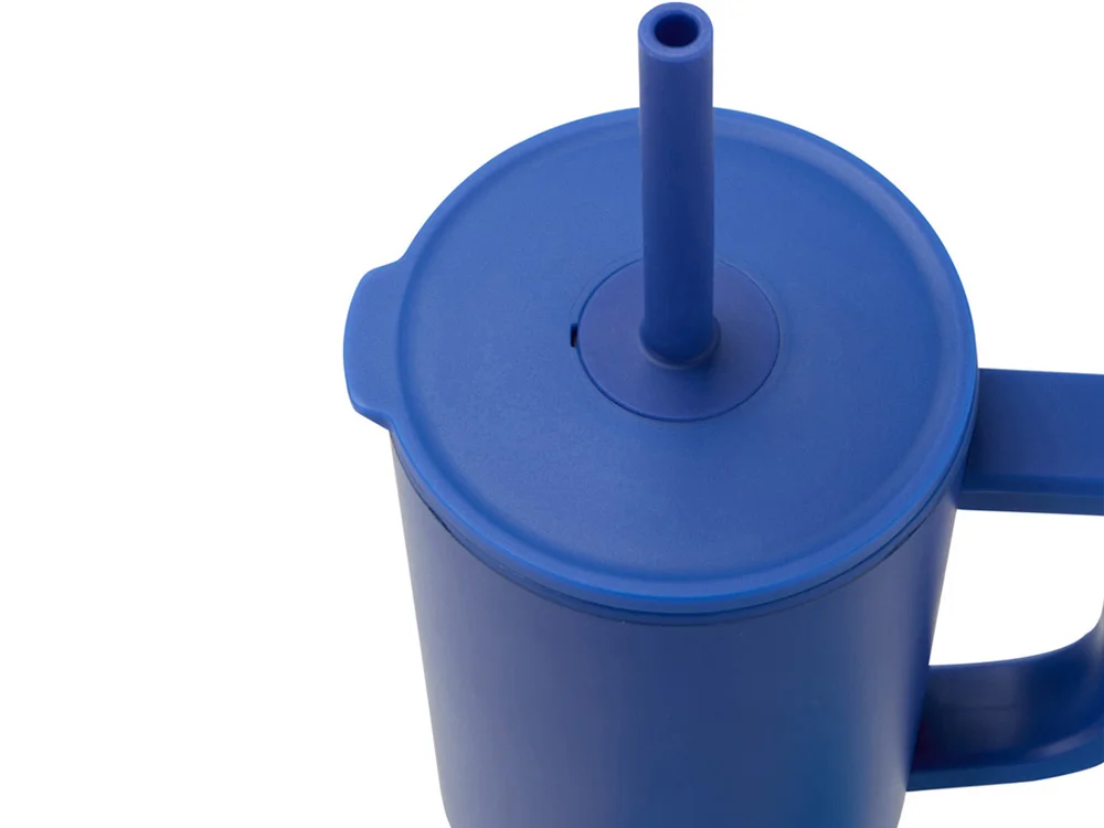 Герметичная термокружка Brady с силиконовой трубочкой переработанная сталь 900 мл ярко-синий - фото 4
