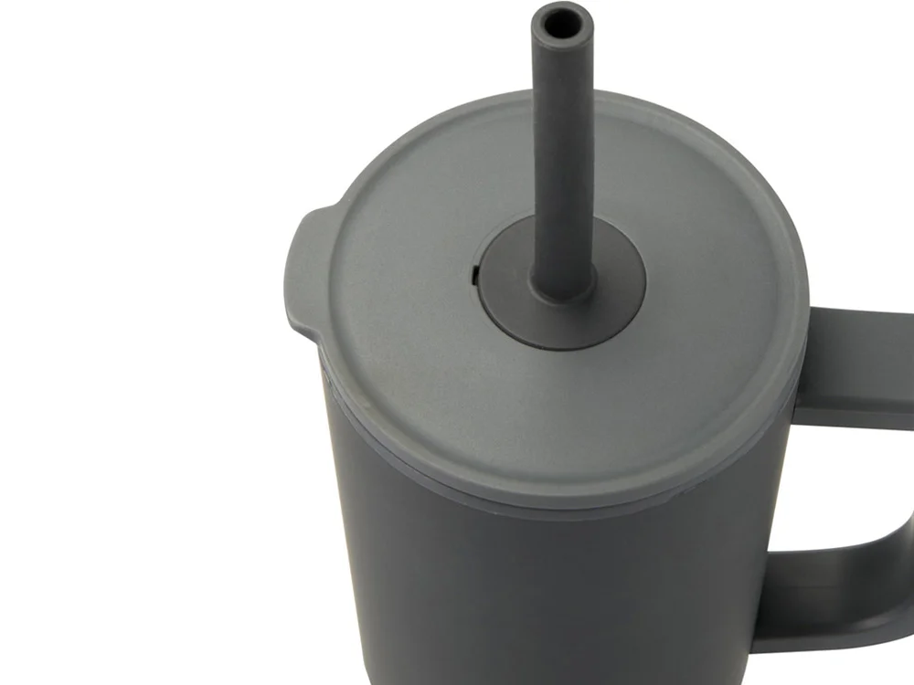 Герметичная термокружка «Brady» с силиконовой трубочкой, переработанная сталь, 900 мл, серый - фото 4