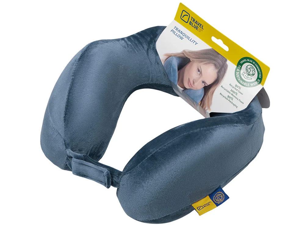 Подушка для путешествий с эффектом памяти «Tranquility Pillow», синий - фото 5