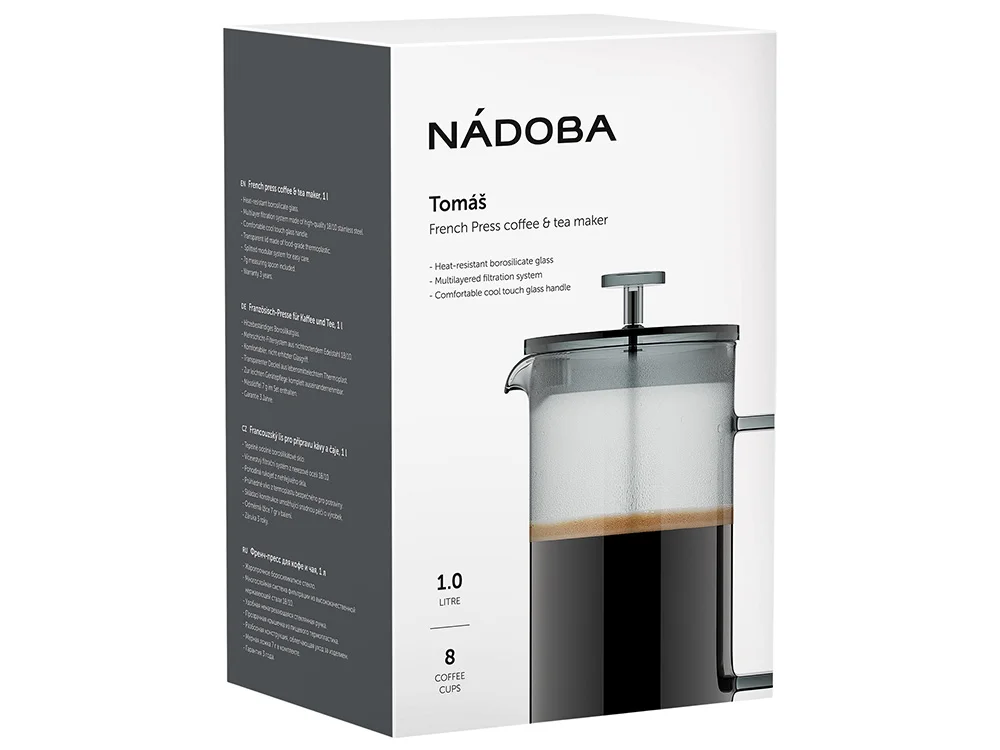 Френч-пресс TOMAS 1 л серый 1000 1000 мл - фото 2