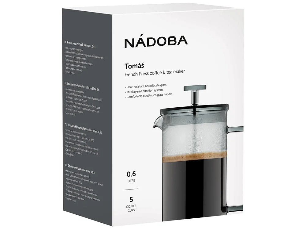 Френч-пресс «TOMAS», 600 мл, серый - фото 2