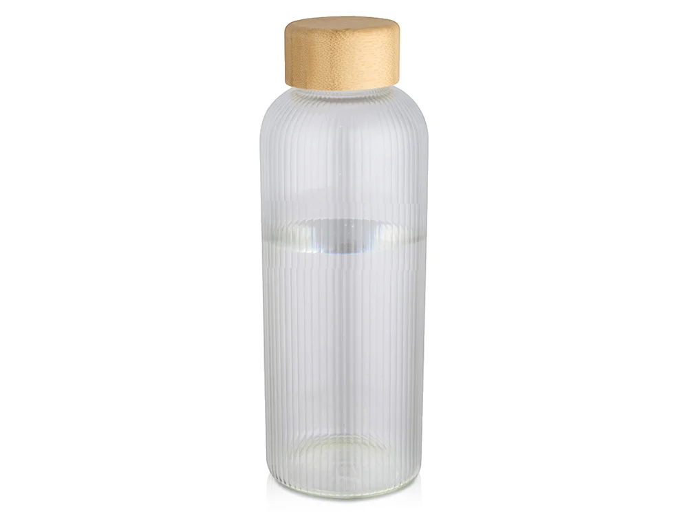 Стеклянная бутылка с бамбуковой крышкой Mirage