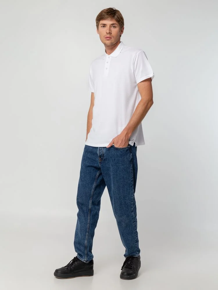 Рубашка поло мужская Spring 210 белая размер L - фото 8