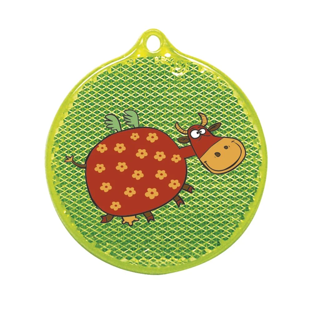 Пешеходный светоотражатель Круг неон-желтый - фото 2