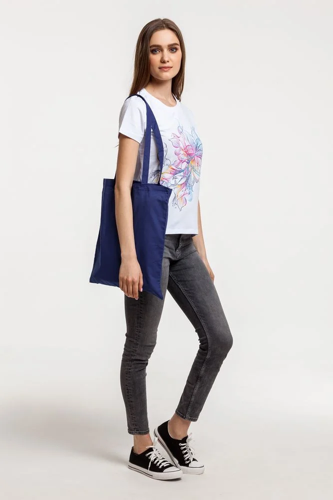 Холщовая сумка Basic 105 темно-синяя - фото 4