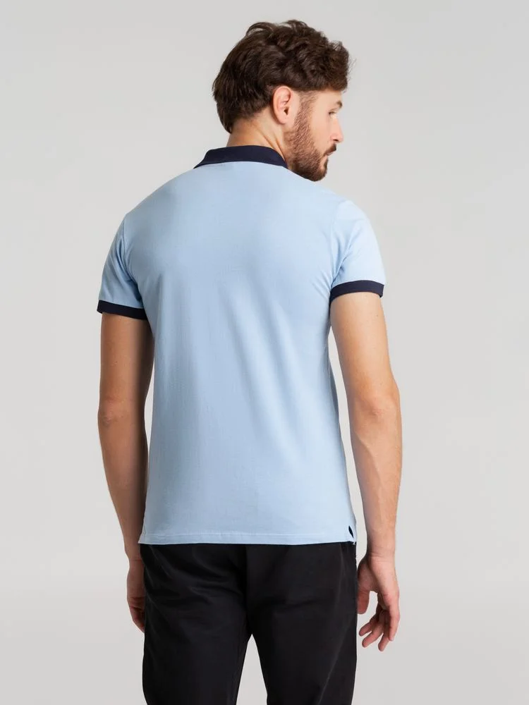 Рубашка поло Prince 190 голубая с темно-синим - фото 6