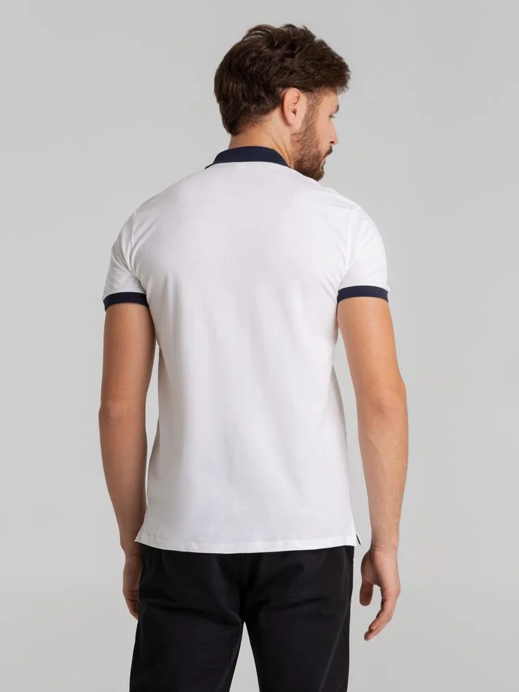 Рубашка поло Prince 190 белая с темно-синим - фото 6