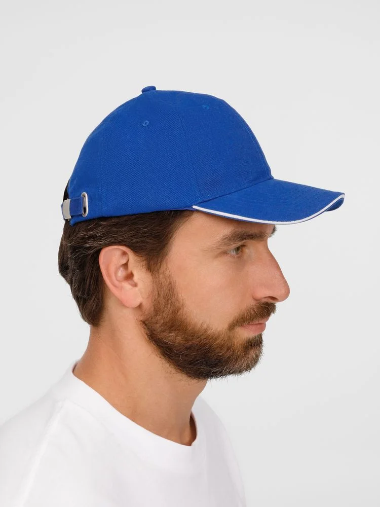 Бейсболка Buffalo ярко-синяя с белым - фото 7