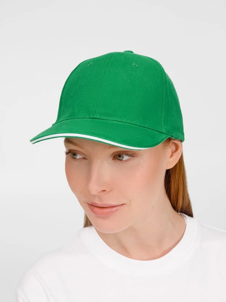 Бейсболка Buffalo ярко-зеленая с белым - фото 10