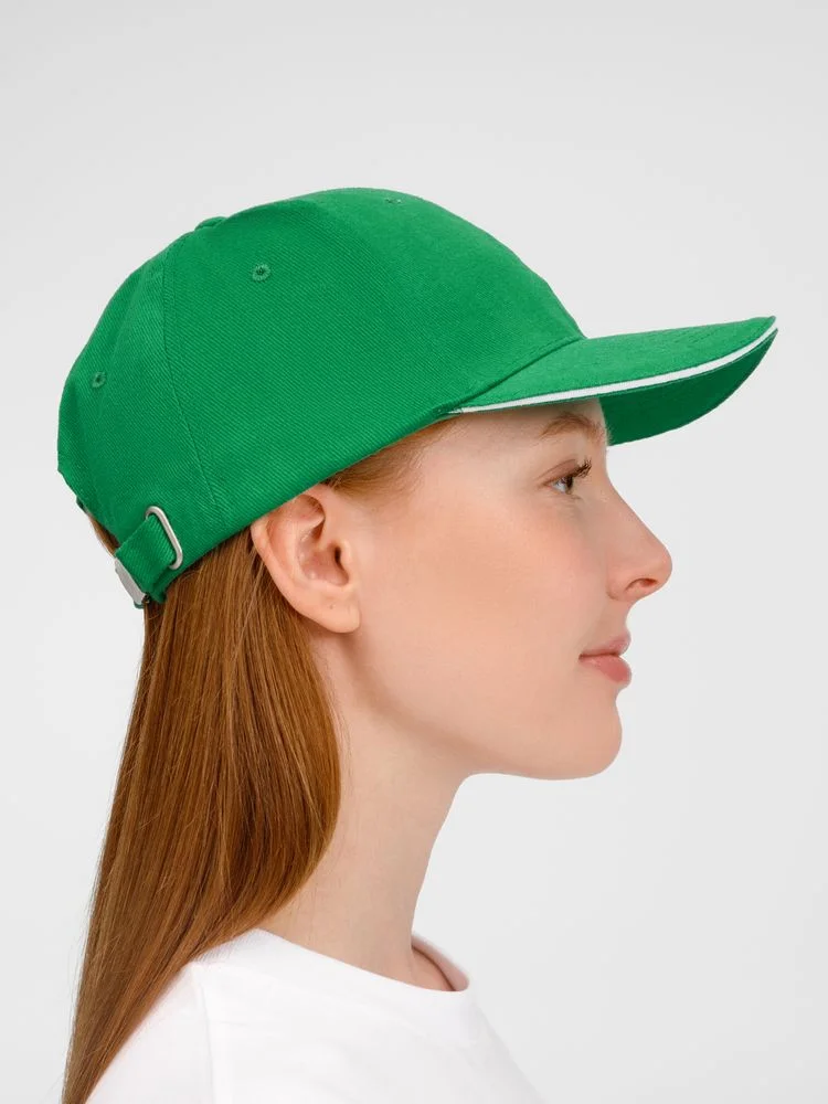 Бейсболка Buffalo ярко-зеленая с белым - фото 11